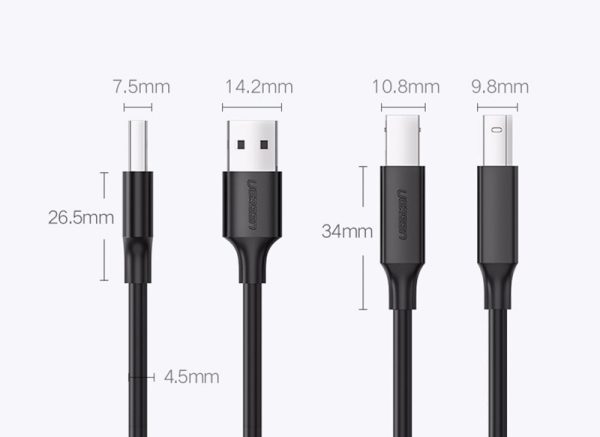 Cáp máy in USB dài 5m chính hãng Ugreen 10329 cao cấp