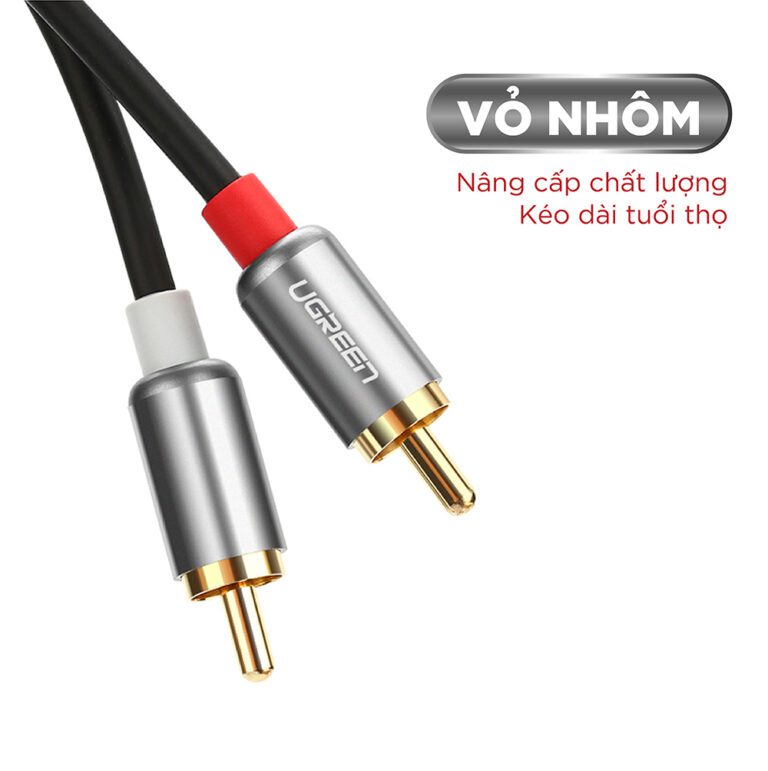 Cáp AV hoa sen 2 đầu RCA dài 5m chính hãng Ugreen 10520 Cao cấp