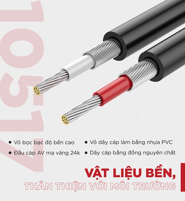 Cáp AV hoa sen 2 đầu RCA dài 5m chính hãng Ugreen 10520 Cao cấp