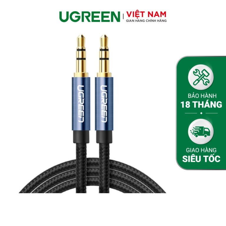 Cáp audio 3.5mm dài 3m dây bọc dù đầu bọc hợp kim Ugreen 10688 cao cấp