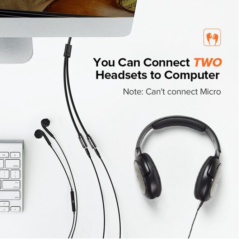 Cáp chia 2 cổng Audio 3.5mm dài 20cm Ugreen 10739 cao cấp