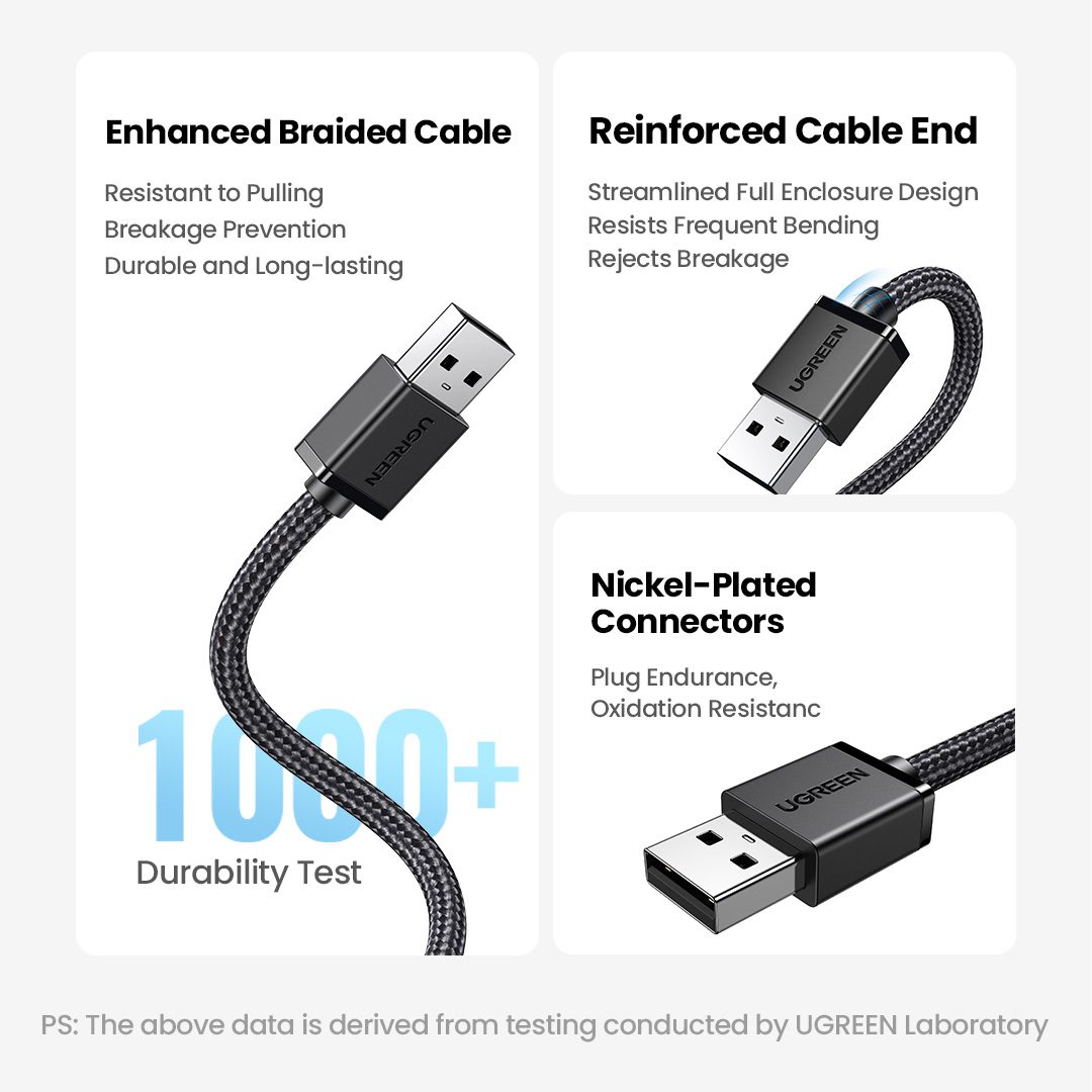 Cáp chuyển đổi USB-A 3.0 to Lan Gigabit 10/100/1000Mbps Ugreen 15636 cao cấp