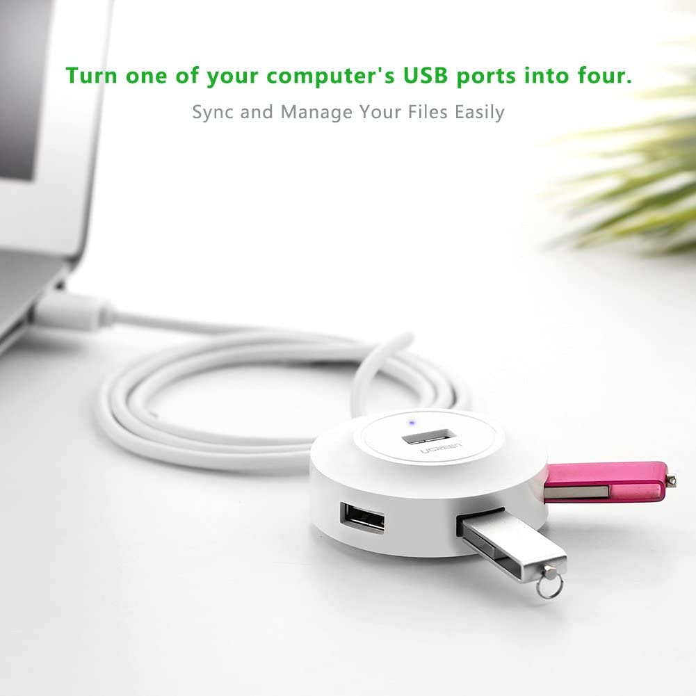 Bộ chia 4 cổng USB 2.0 Ugreen 20270 màu trắng