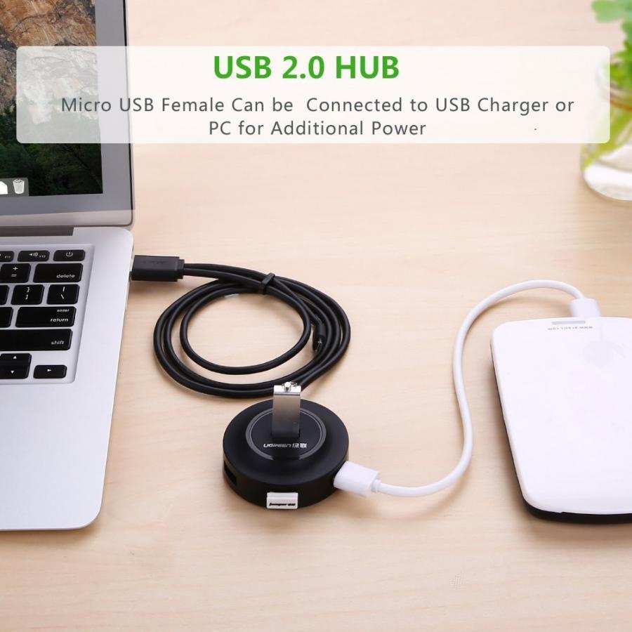 Bộ chia 4 cổng USB 2.0 Ugreen 20270 màu trắng