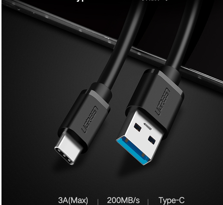 Cáp USB type C to USB 3.0 dài 1m chính hãng Ugreen 20882 cao cấp