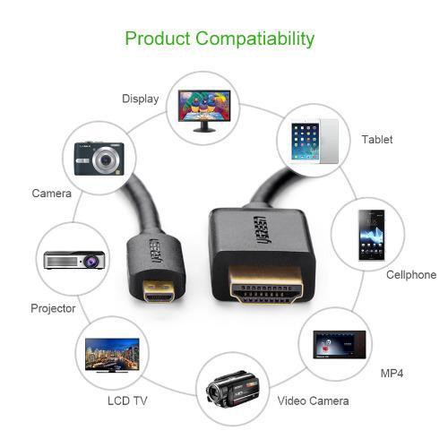 Cáp Micro HDMI to HDMI dài 3m chính hãng Ugreen 30104 cao cấp