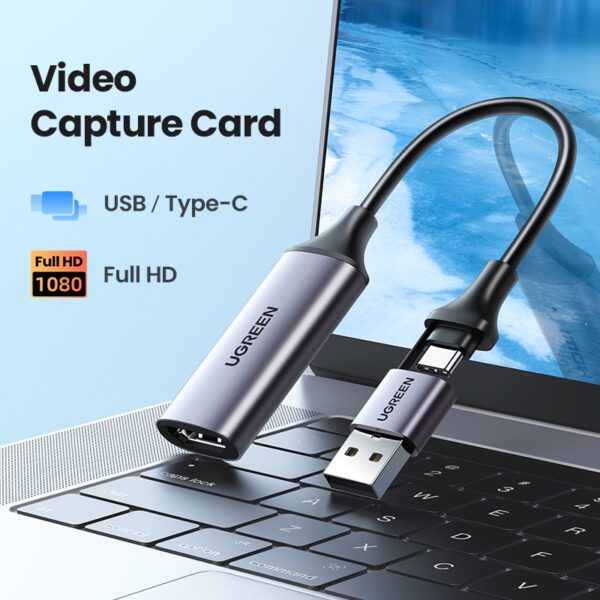 USB Capture HDMI, live streaming 1080P HDMI to USB 2.0, Type-C Ugreen 40189 cao cấp
