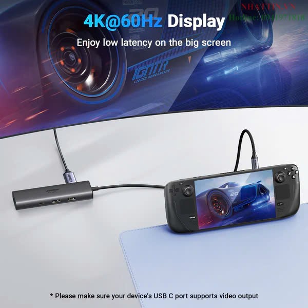 Thiết bị mở rộng USB Type-C 6 in 1 HDMI 4K@60Hz/Hub USB 3.0/LAN/PD 100W Ugreen 45000 cao cấp