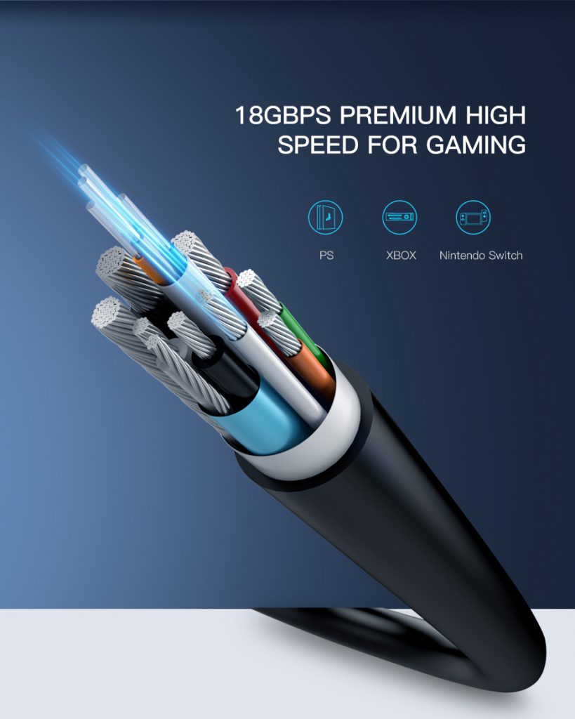 Cáp HDMI 2.0 sợi quang hợp kim kẽm 40m hỗ trợ 4K/60Hz chính hãng Ugreen 50218 cao cấp