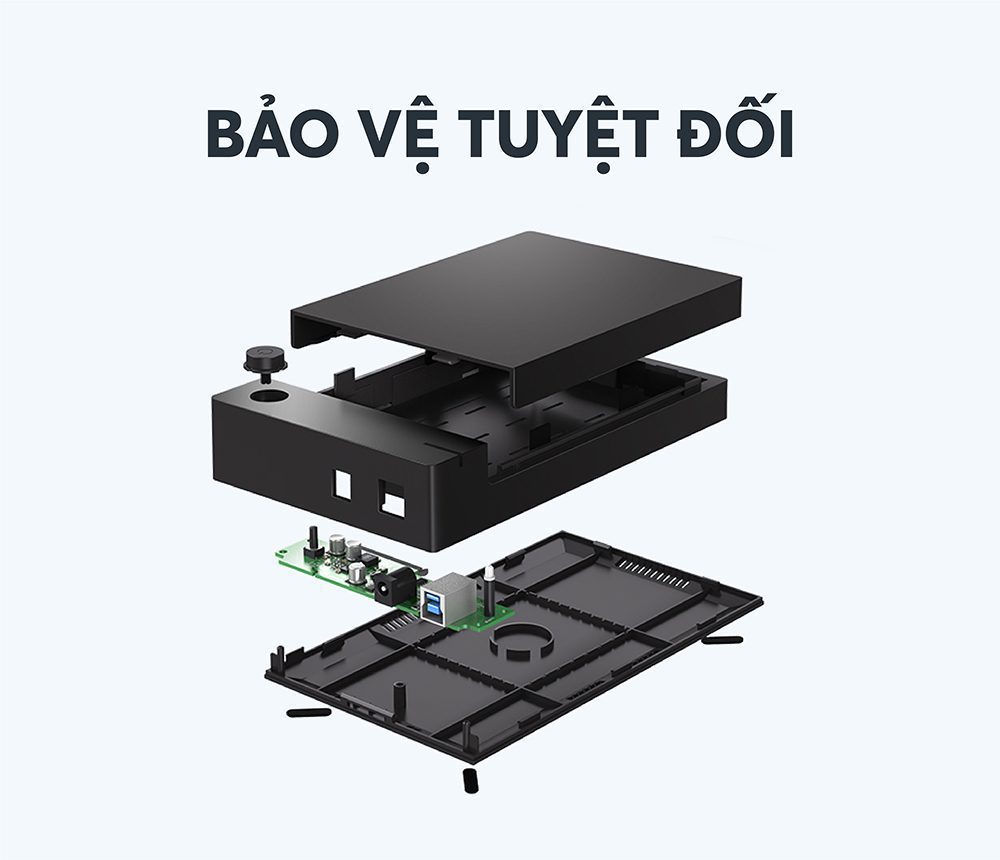 Hộp đựng ổ cứng 3.5 inch Sata/USB 3.0 hỗ trợ 16TB chính hãng Ugreen 50422 cao cấp