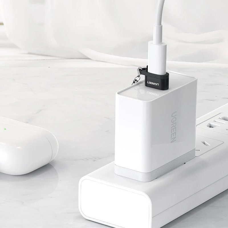 Đầu chuyển đổi USB Type-A sang Type-C hỗ trợ sạc nhanh 18w, dữ liệu Ugreen 50568 cao cấp