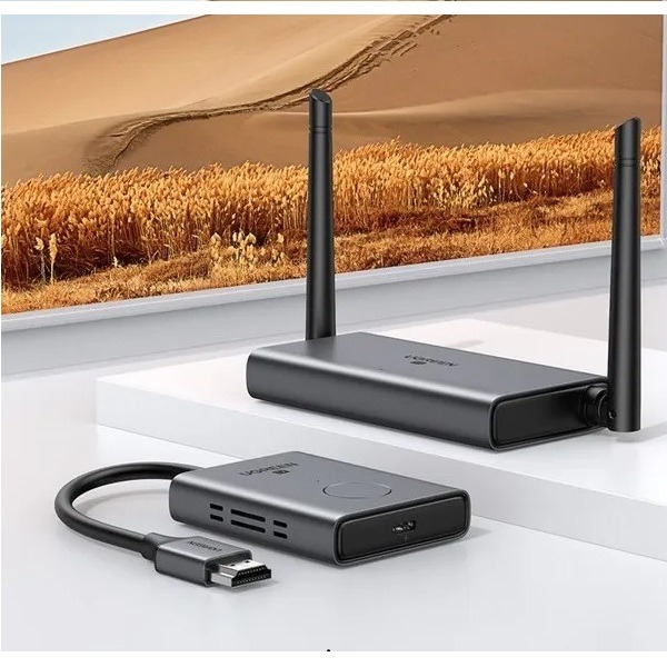 Bộ phát nhận tín hiệu HDMI+VGA không dây 50m 1080p@60hz sóng 5Ghz Ugreen 50633A cao cấp (vỏ nhôm)