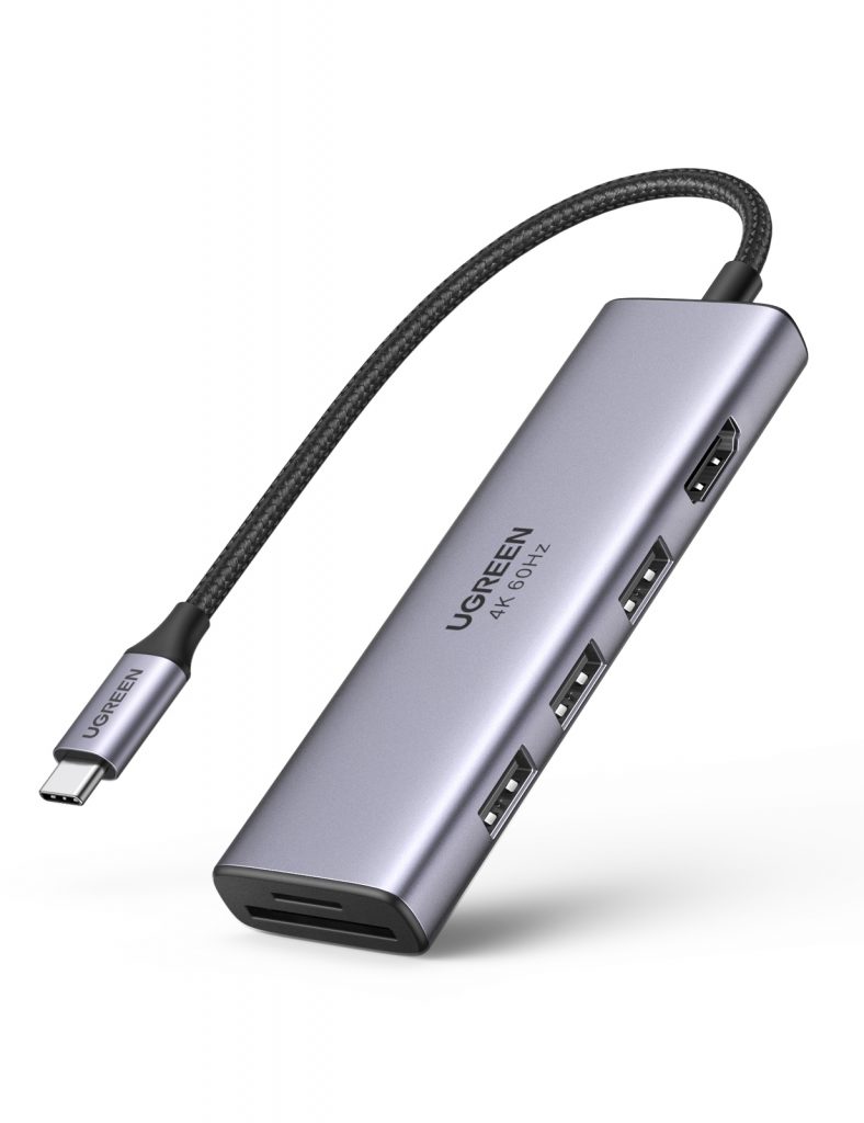 Thiết bị hub mở rộng 6 in 1 USB Type-C ra HDMI 4K@60hz/USB/SD/TF Ugreen 60383 cao cấp