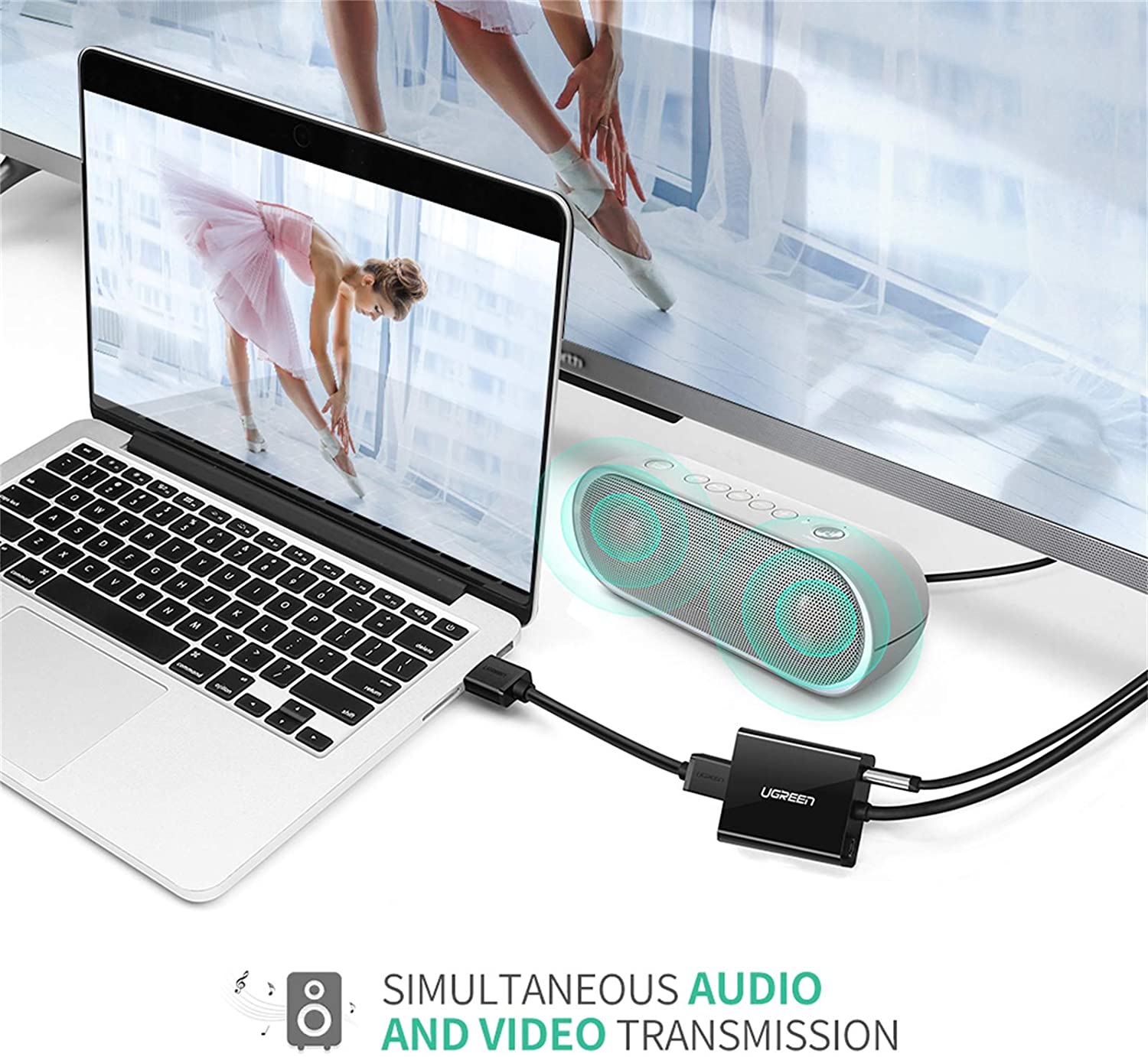 Cáp chuyển đổi HDMI sang VGA có Audio Ugreen 40233 Chính hãng