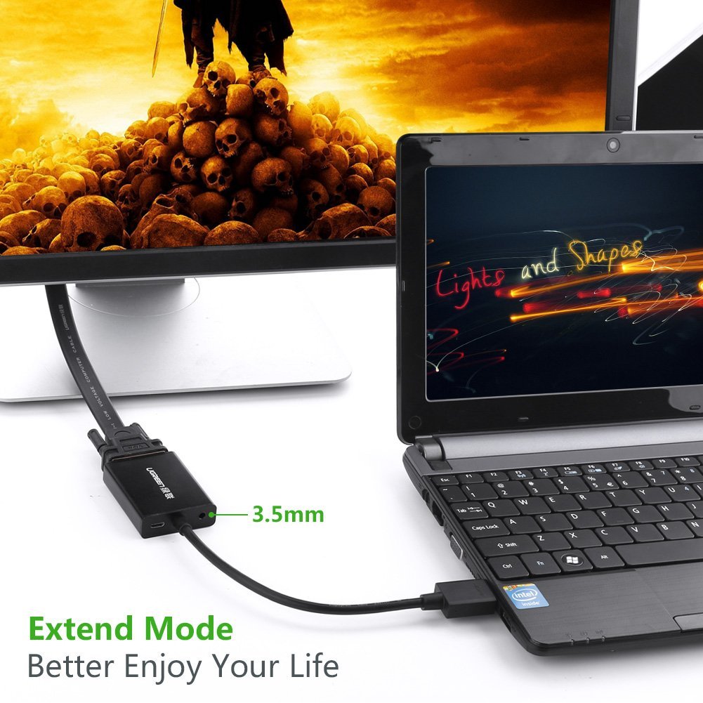 Cáp chuyển đổi HDMI sang VGA có Audio Ugreen 40233 Chính hãng