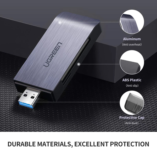 Đầu đọc thẻ USB 3.0 hỗ trợ SD/TF/CF/MS chính hãng Ugreen 50541 cao cấp