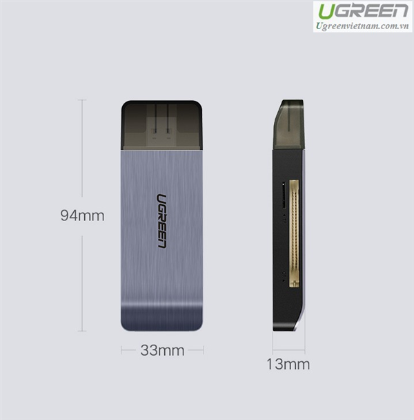 Đầu đọc thẻ USB 3.0 hỗ trợ SD/TF/CF/MS chính hãng Ugreen 50541 cao cấp