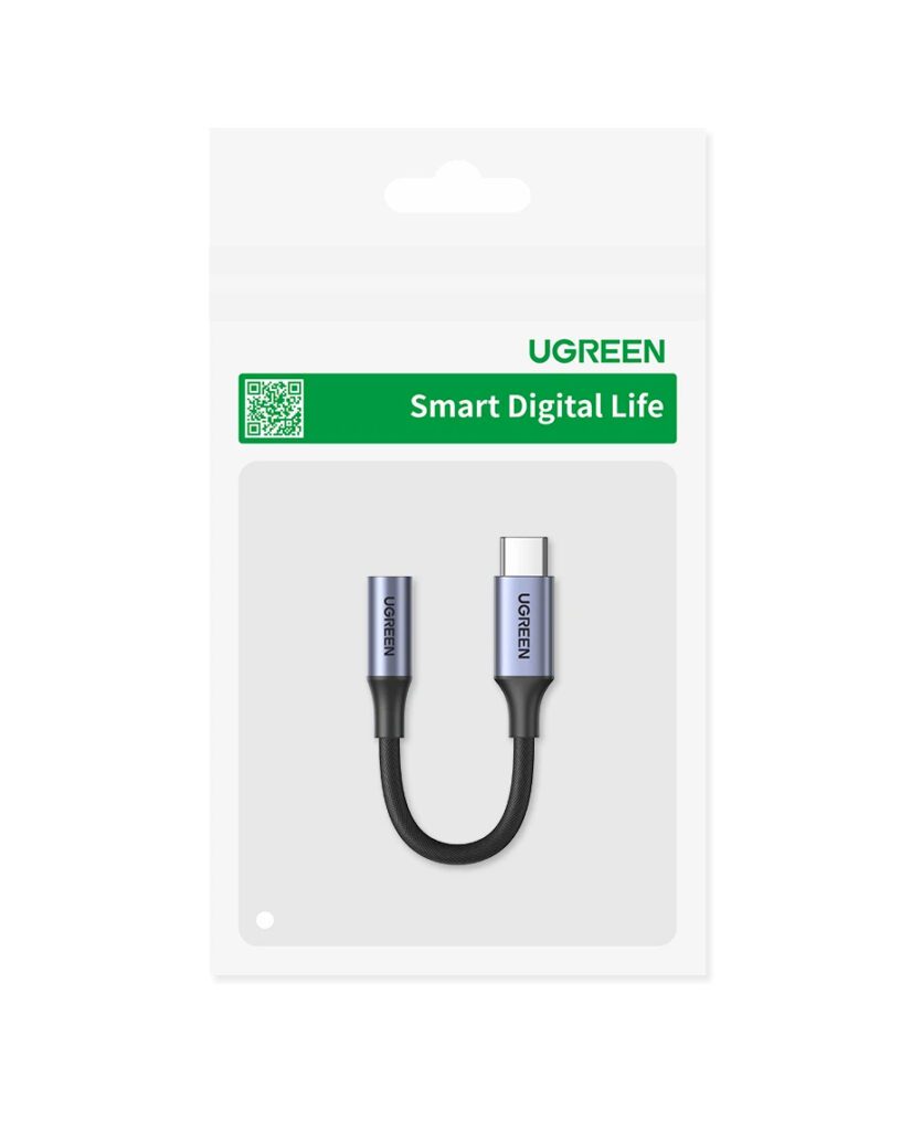 Cáp chuyển đổi âm thanh USB Type-C ra 3.5mm có chip DAC Ugreen 80154 cao cấp (Xám)