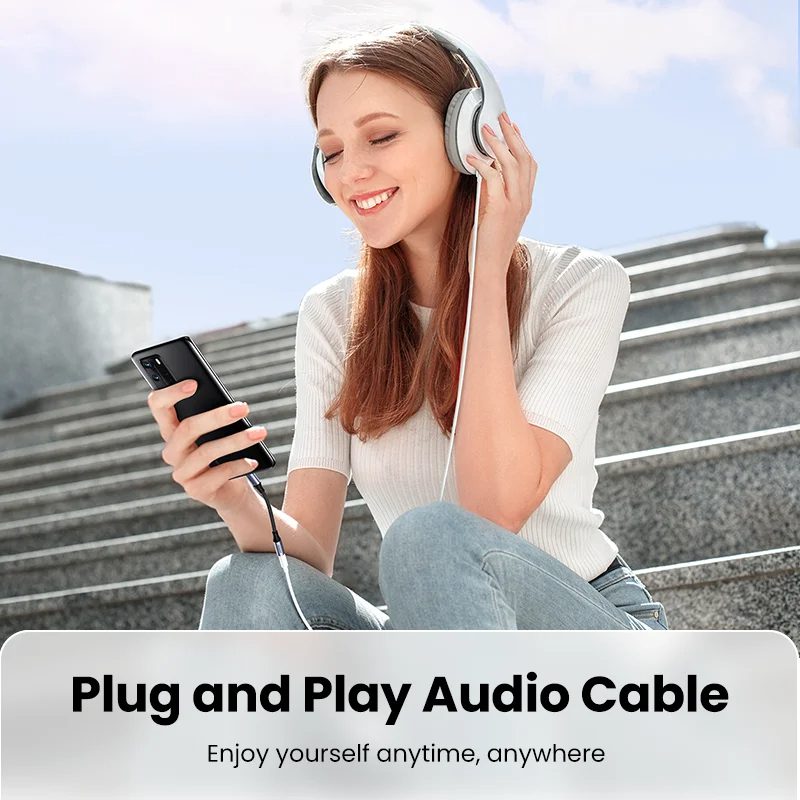 Cáp chuyển đổi âm thanh USB Type-C ra 3.5mm có chip DAC Ugreen 80154 cao cấp (Xám)