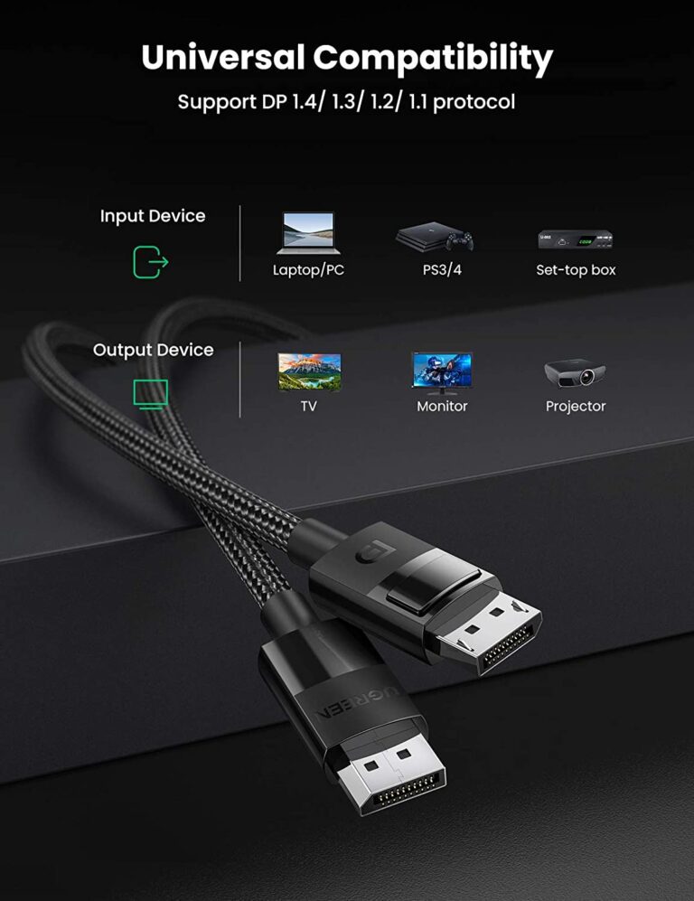 Cáp Displayport 1.4 dài 3m hỗ trợ 8K@60Hz 4K@240Hz chính hãng Ugreen 80393 cao cấp