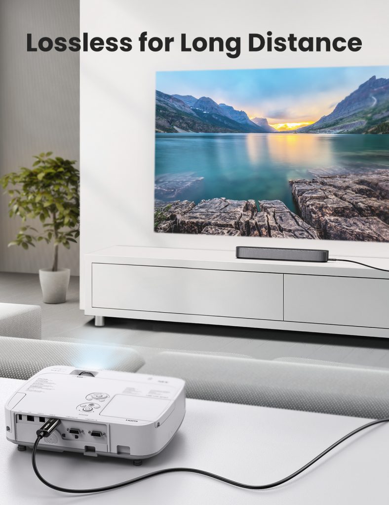Cáp HDMI 2.1 sợi quang 15m hỗ trợ 8K/60Hz, 4K/120Hz chính hãng Ugreen 80407 cao cấp