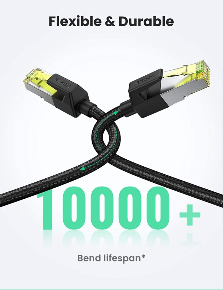 Cáp mạng Cat7 vỏ bọc Nylon dài 2M băng thông 10Gbps 600MHZ Ugreen 80423 cao cấp