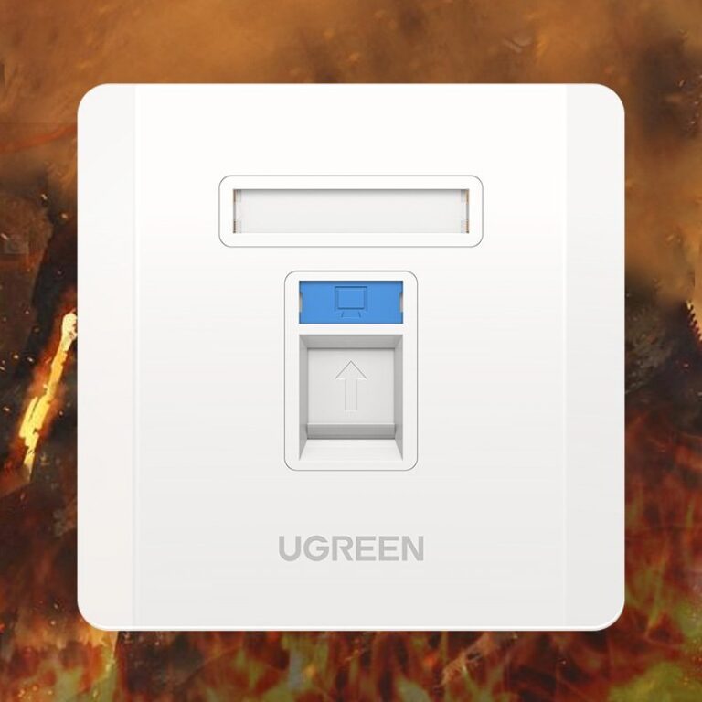 Mặt Wall Plate 1 cổng mạng âm tường Ugreen 80180 cao cấp
