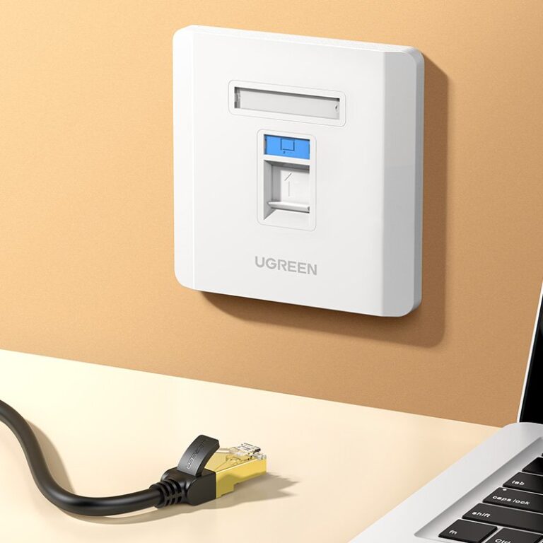 Mặt Wall Plate 1 cổng mạng âm tường Ugreen 80180 cao cấp