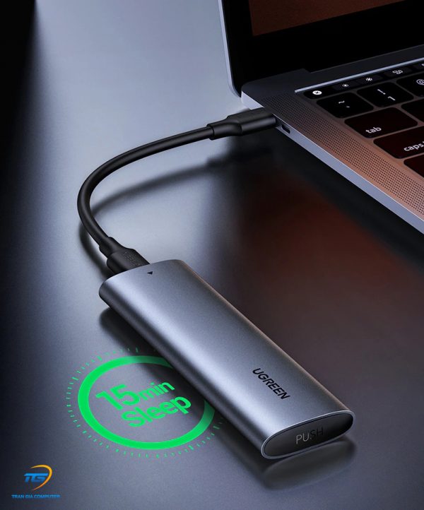 Box ổ cứng SSD M.2 hỗ trợ NVME+SATA USB Type-C 3.2 GEN2 tốc độ 10Gbps Ugreen 90264 cao cấp (Max 2TB)