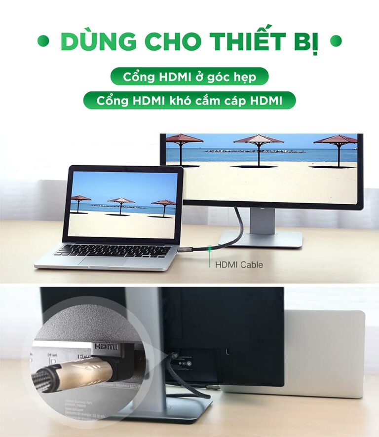 Đầu nối HDMI vuông góc 90 độ Ugreen 20109 (bẻ xuống)