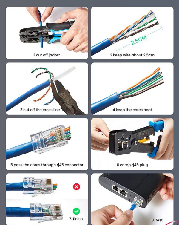 Hạt mạng RJ45 Cat5e 100c/túi chính hãng Ugreen 50246 cao cấp