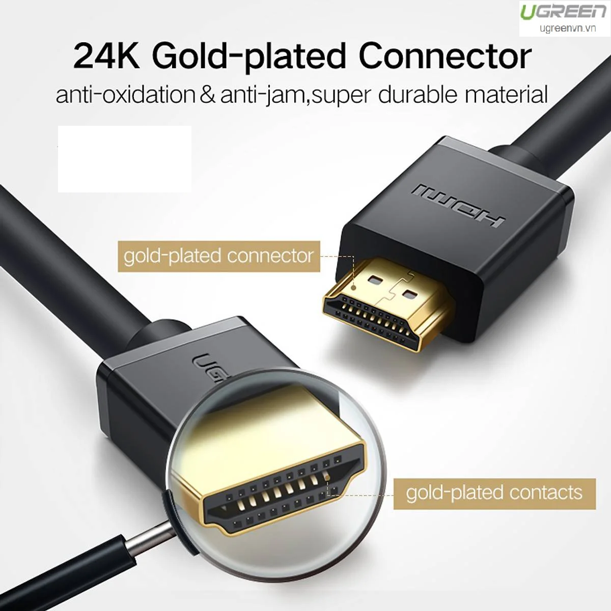 Cáp HDMI 1.4 dài 40M hỗ trợ Ethernet + 1080p@60hz Ugreen 50764 (Chip Khuếch Đại)