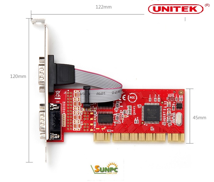 Card PCI to 2 RS232 Unitek Y-7503