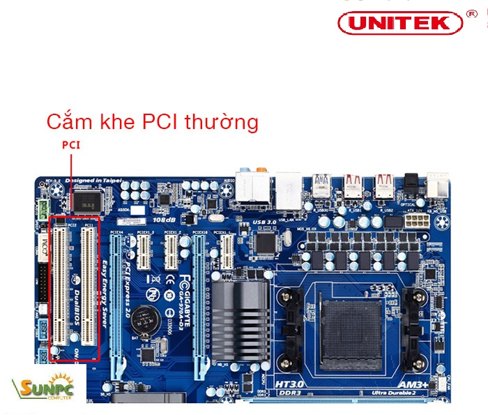 Card PCI to 2 RS232 Unitek Y-7503