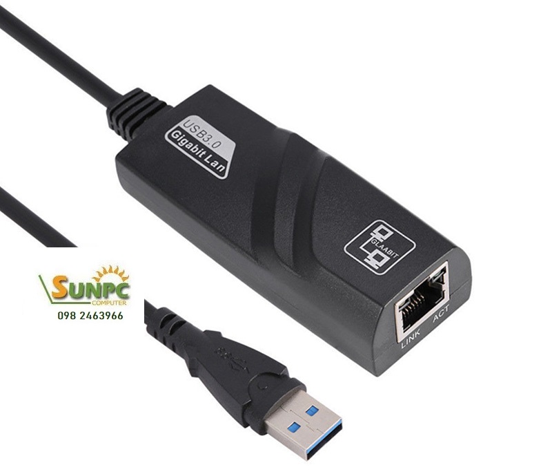 Cáp USB 3.0 sang LAN Ethernet 1000 Mbps tự nhận driver