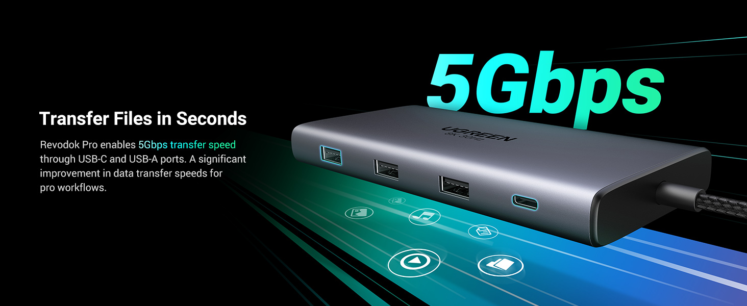 Docking Station 10 in 1 Type-C Thunderbolt Revodok Pro 210 ra HDMI, USB, LAN, SD/TF, PD Ugreen 15534