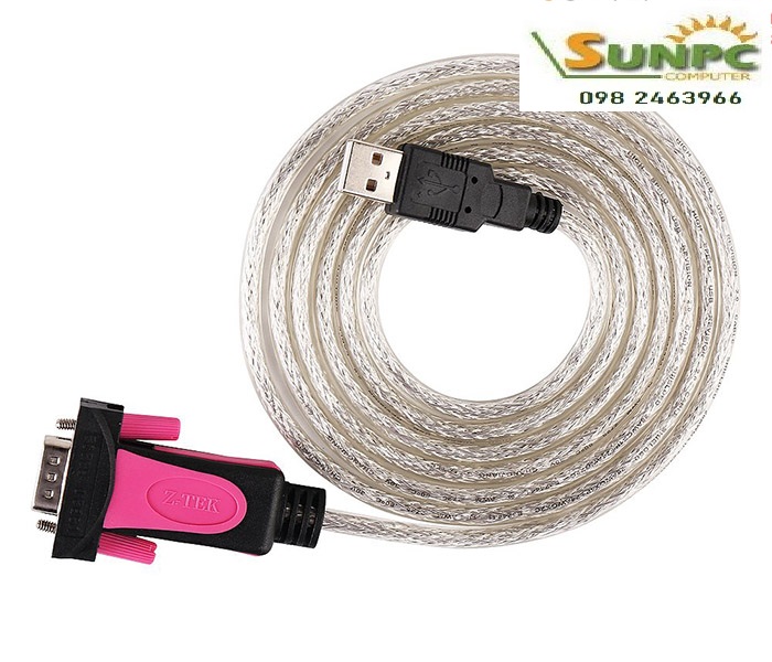 Dây cáp USB to RS232 (USB to com) dài 1.8m Z-TEK ZE533A Chính hãng