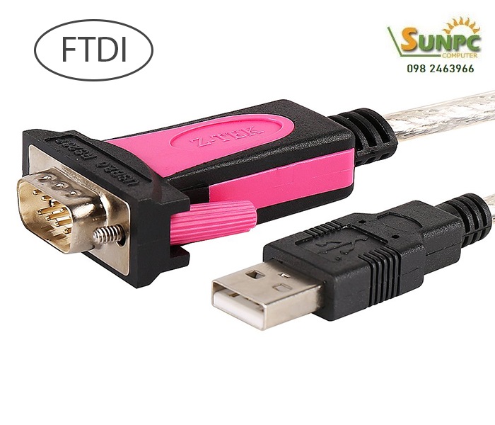 Dây cáp USB to RS232 (USB to com) dài 1.8m Z-TEK ZE533A Chính hãng