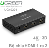 Bộ chia cổng HDMI 1 ra 2 Hỗ trợ full HD, 4k * 2k, 30hz Chính hãng Ugreen 40201 Cao cấp