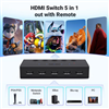 Bộ gộp HDMI 5 vào 1 ra chuẩn 2.0 hỗ trợ 4K@60Hz 3D CEC HDR HDCP2.2 Ugreen 90512 cao cấp