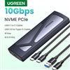 Box ổ cứng SSD M.2 hỗ trợ NVME+SATA USB Type-C 3.2 GEN2 tốc độ 10Gbps Ugreen 90264 cao cấp (Max 2TB)