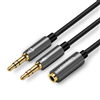 Cáp Audio 3,5mm âm ra 2 đầu 3,5mm 1 Mic 1 loa chính hãng Ugreen 20899 mạ vàng cao cấp