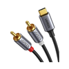 Cáp chuyển đổi âm thanh USB Type-C sang 2 RCA dài 1,5M Ugreen 20193 cao cấp (DAC)