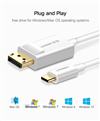 Cáp chuyển USB Type-C to Displayport dài 1.5m hỗ trợ 4K*2K@30Hz Ugreen 50994 cao cấp