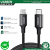Cáp sạc, dữ liệu USB Type-C to Lightning dài 1M chuẩn MFI Apple, sạc nhanh 3A Ugreen 60751 (Đen)