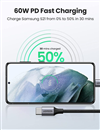 Cáp sạc nhanh 60W USB Type-C to Type-C dài 2M bọc nylon Ugreen 50152 cao cấp (dữ liệu)