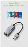 Cáp USB 3.0 to Lan 10/100/1000Mbps Gigabit Ethernet Ugreen 50922 vỏ nhôm cao cấp