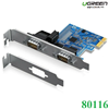 Card chuyển đổi PCI express sang cổng 2 cổng Com RS232 Ugreen 80116 cao cấp