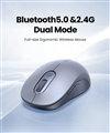 Chuột không dây 2.4Ghz + Bluetooth 5.0 dùng cho máy tính, laptop Ugreen 45149 cao cấp (Xám)