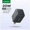 Củ sạc nhanh GaN Nexode Mini 20W 1C1A Ugreen 55533/X514 cao cấp (US Plug)